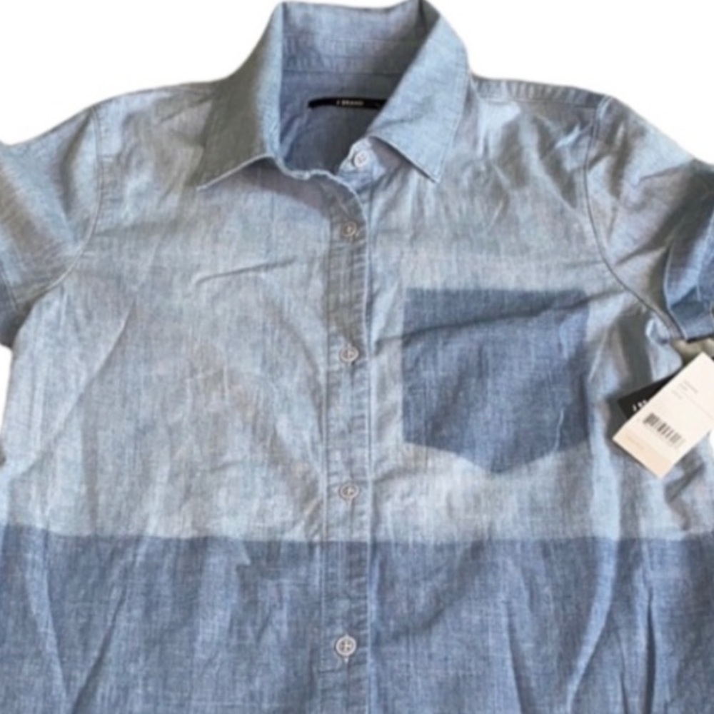 J BRAND Shirt Top Blouse‎ Chambray Denim Button Down - Picture 6 of 6